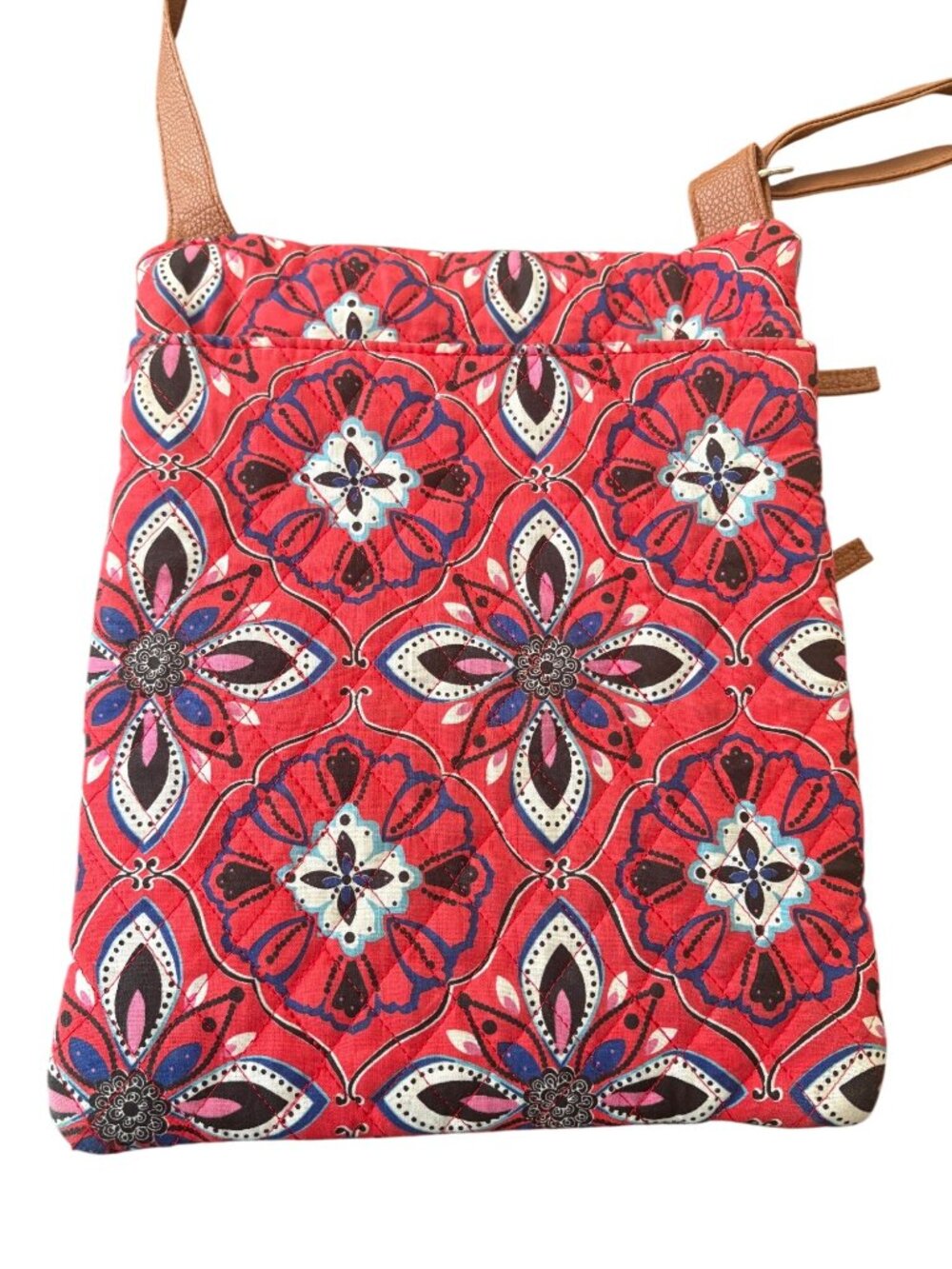 Stone Mountain Red Floral Boho Crossbody Bag W/ Multiple Zippered Pockets - Picture 3 of 13